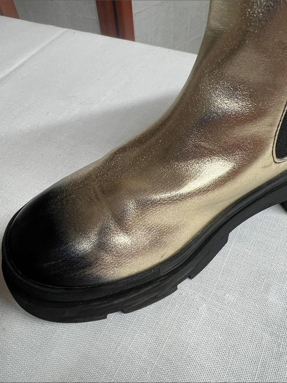 Steve Madden Gold and Black Chelsea Platform Boots for Kids
